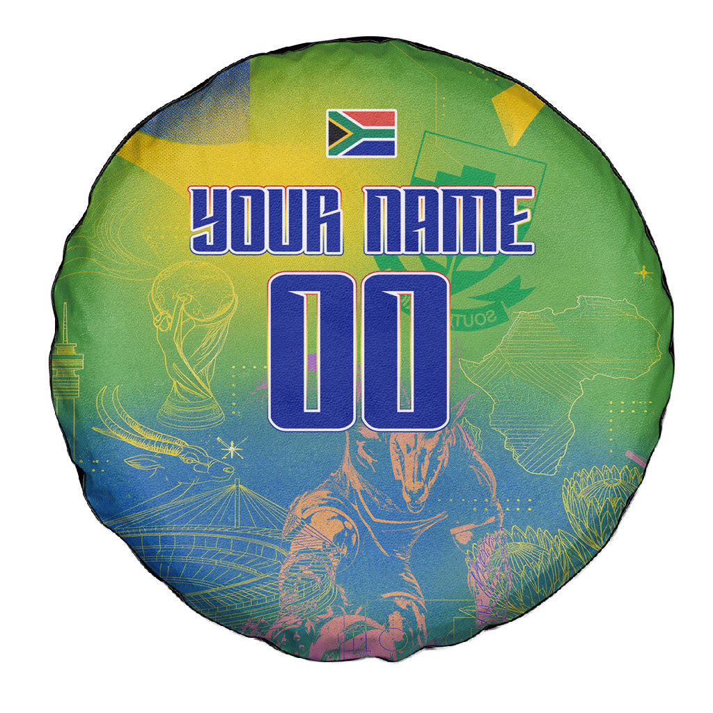 Personalized South Africa Football Spare Tire Cover Springbok Champion Soccer Mascot Protea