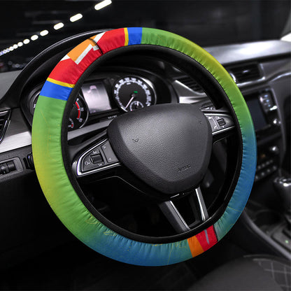 South Africa Football Steering Wheel Cover Springbok Champion Soccer Mascot Protea