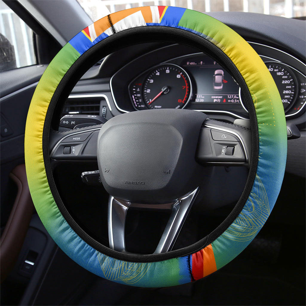 South Africa Football Steering Wheel Cover Springbok Champion Soccer Mascot Protea