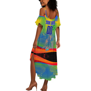 Personalized South Africa Football Summer Maxi Dress Springbok Champion Soccer Mascot Protea