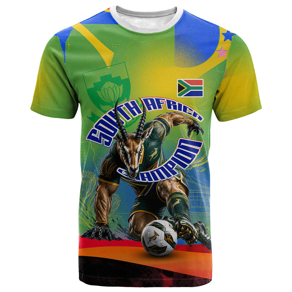 Personalized South Africa Football T shirt Springbok Champion Soccer Mascot Protea