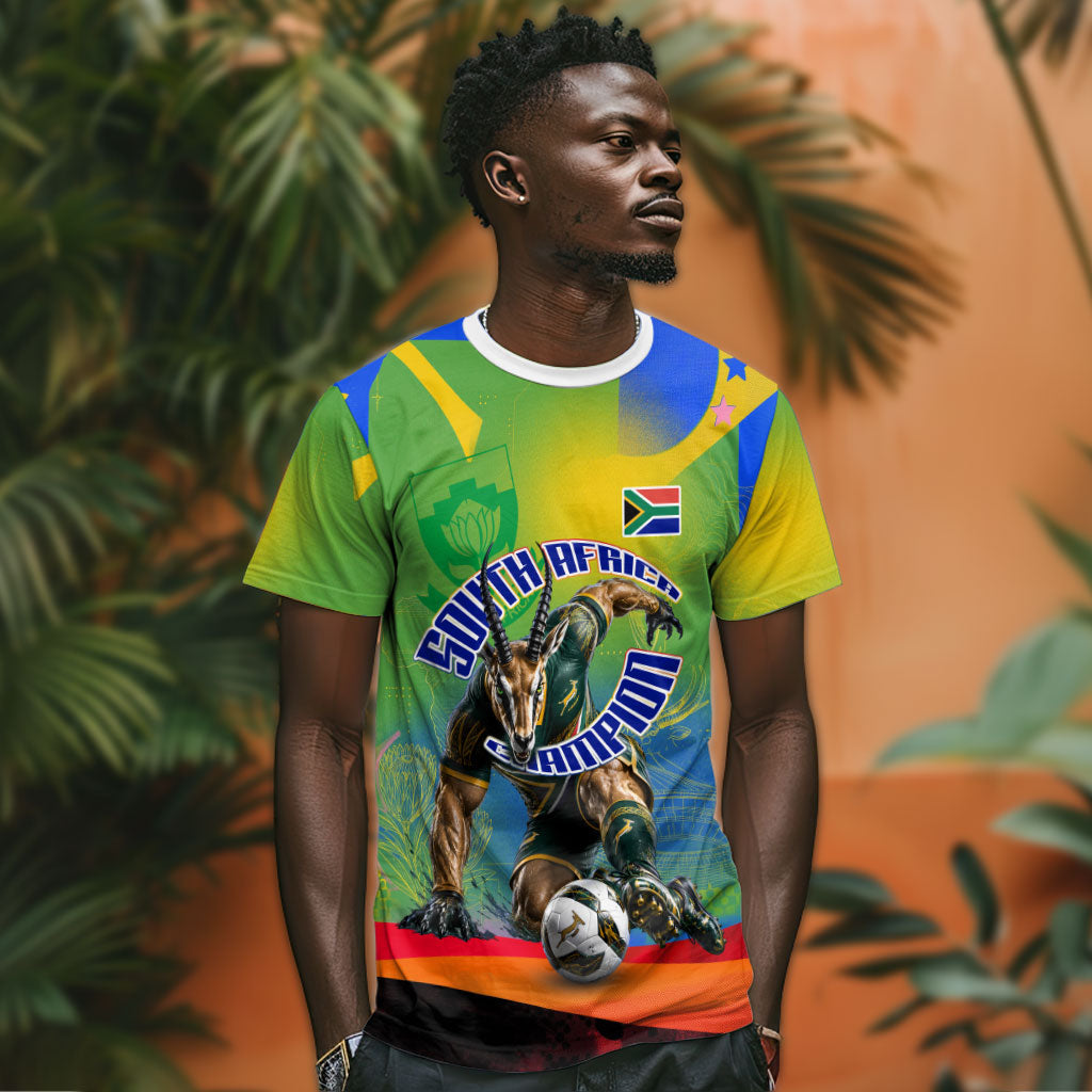 Personalized South Africa Football T shirt Springbok Champion Soccer Mascot Protea