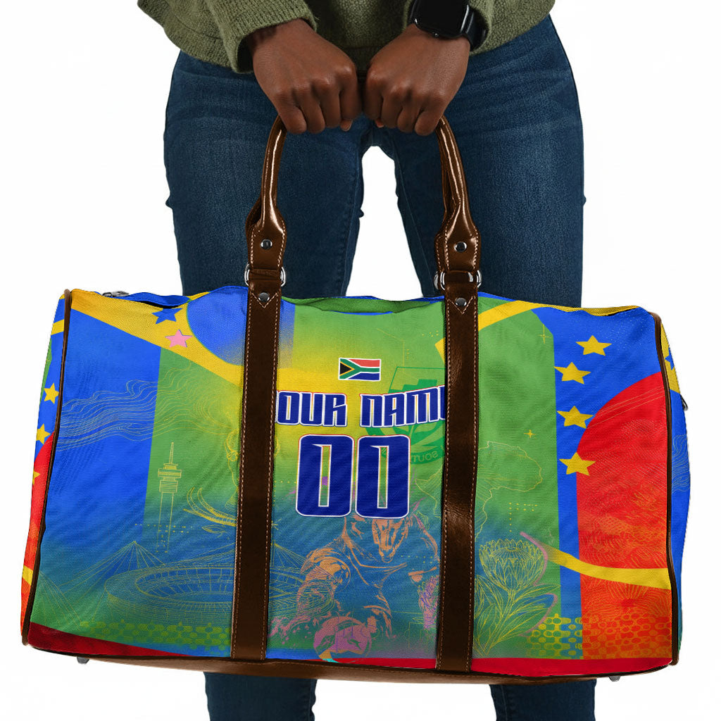 Personalized South Africa Football Travel Bag Springbok Champion Soccer Mascot Protea
