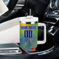 Personalized South Africa Football Tumbler With Handle Springbok Champion Soccer Mascot Protea