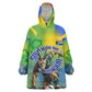 Personalized South Africa Football Wearable Blanket Hoodie Springbok Champion Soccer Mascot Protea