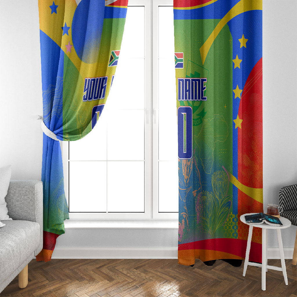 Personalized South Africa Football Window Curtain Springbok Champion Soccer Mascot Protea