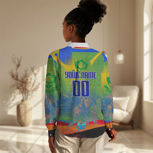 Personalized South Africa Football Women Casual Shirt Springbok Champion Soccer Mascot Protea