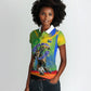 Personalized South Africa Football Women Polo Shirt Springbok Champion Soccer Mascot Protea