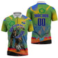 Personalized South Africa Football Zipper Polo Shirt Springbok Champion Soccer Mascot Protea