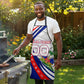 Personalized Haiti Football Trogon Bird Apron Les Grenadiers National Flag Art Caribbean