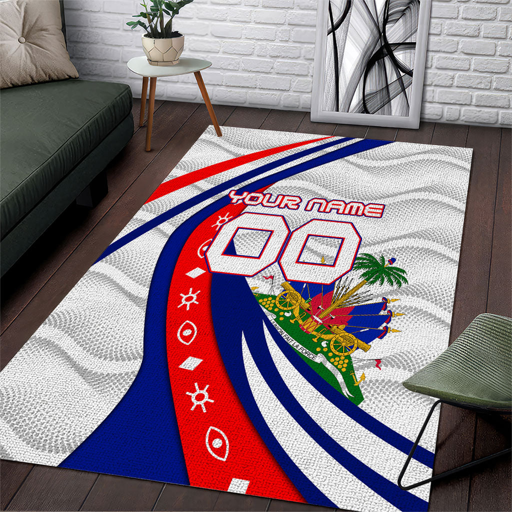 Personalized Haiti Football Trogon Bird Area Rug Les Grenadiers National Flag Art Caribbean