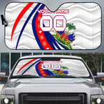 Personalized Haiti Football Trogon Bird Auto Sun Shade Les Grenadiers National Flag Art Caribbean