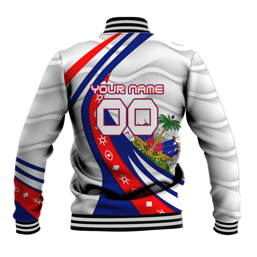 Personalized Haiti Football Trogon Bird Baseball Jacket Les Grenadiers National Flag Art Caribbean