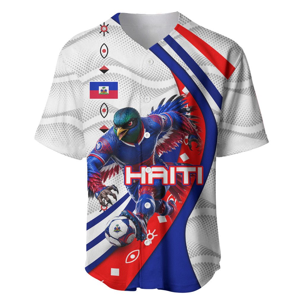 Personalized Haiti Football Trogon Bird Baseball Jersey Les Grenadiers National Flag Art Caribbean