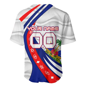 Personalized Haiti Football Trogon Bird Baseball Jersey Les Grenadiers National Flag Art Caribbean