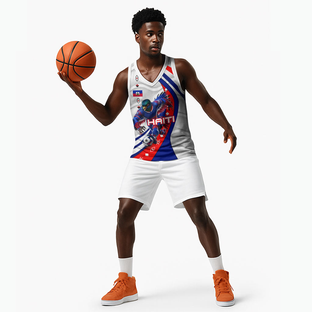 Personalized Haiti Football Trogon Bird Basketball Jersey Les Grenadiers National Flag Art Caribbean