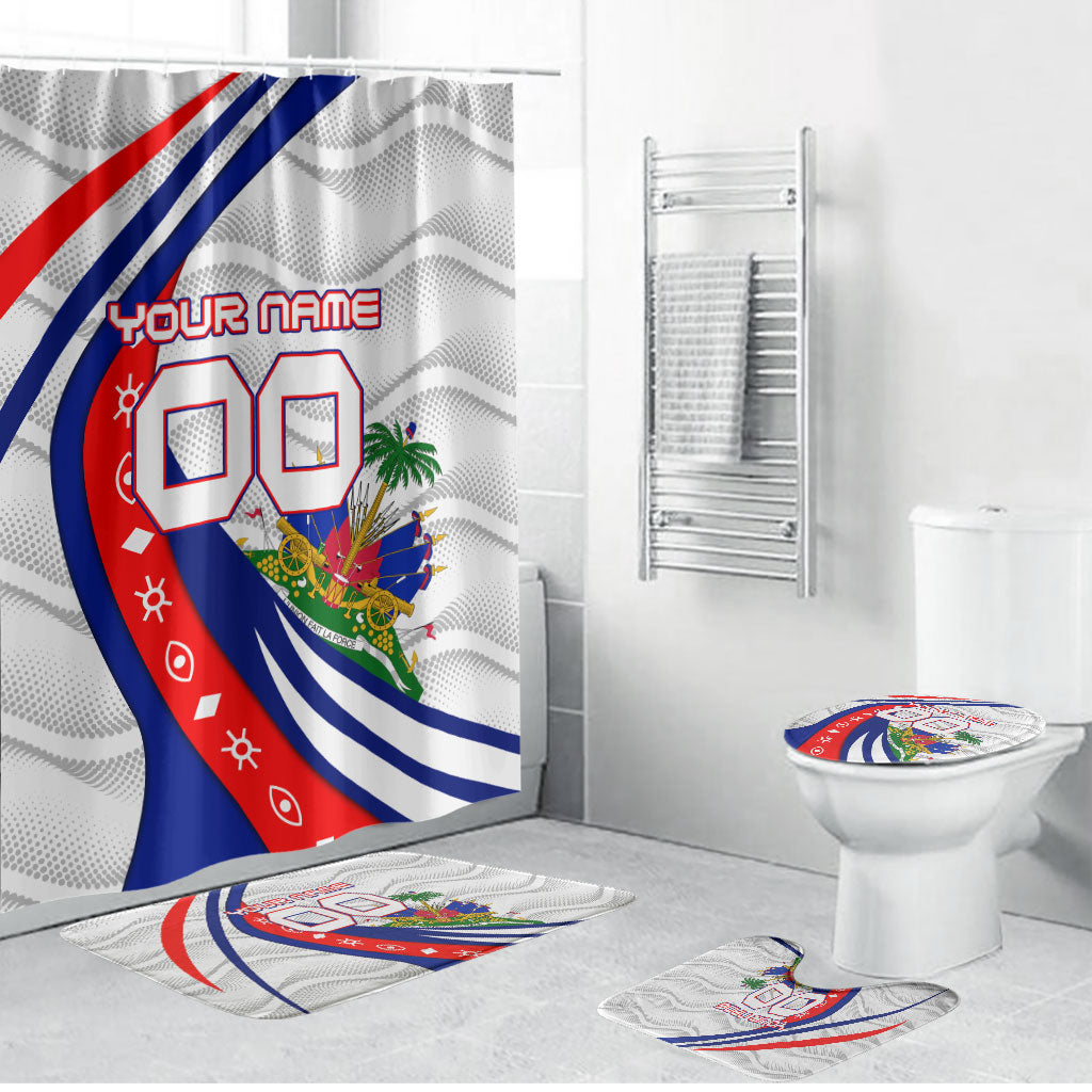 Personalized Haiti Football Trogon Bird Bathroom Set Les Grenadiers National Flag Art Caribbean