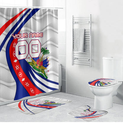 Personalized Haiti Football Trogon Bird Bathroom Set Les Grenadiers National Flag Art Caribbean
