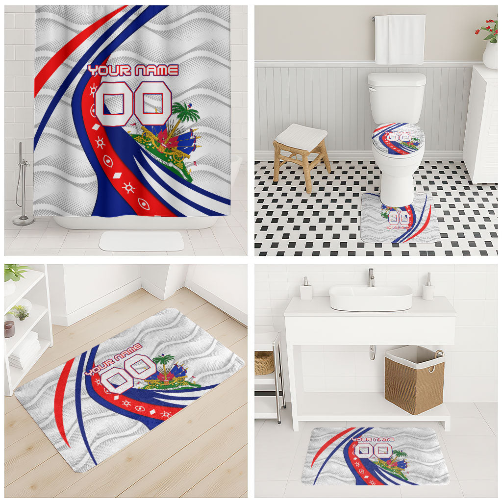Personalized Haiti Football Trogon Bird Bathroom Set Les Grenadiers National Flag Art Caribbean