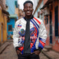 Personalized Haiti Football Trogon Bird Bomber Jacket Les Grenadiers National Flag Art Caribbean