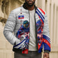 Personalized Haiti Football Trogon Bird Bomber Puffer Jacket Les Grenadiers National Flag Art Caribbean