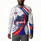 Personalized Haiti Football Trogon Bird Button Sweatshirt Les Grenadiers National Flag Art Caribbean