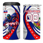 Personalized Haiti Football Trogon Bird 4 in 1 Can Cooler Tumbler Les Grenadiers National Flag Art Caribbean
