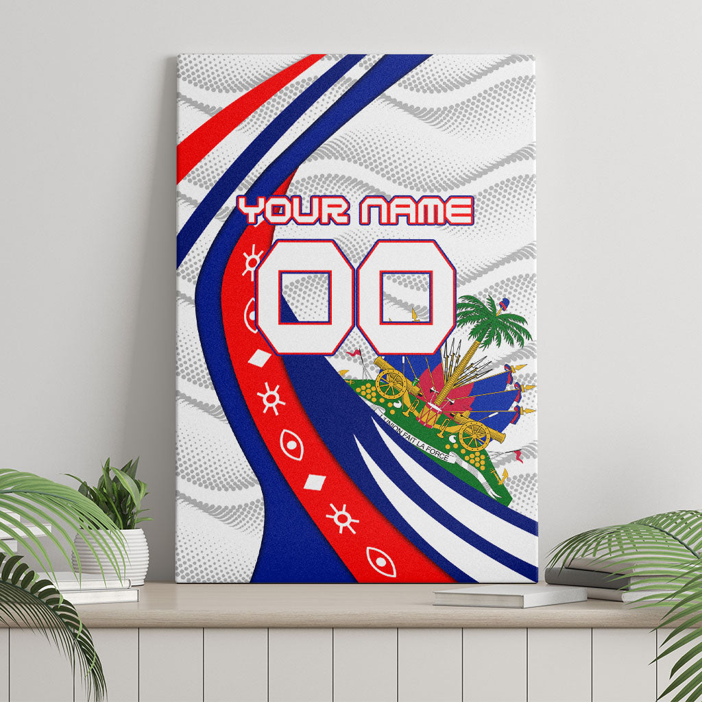 Personalized Haiti Football Trogon Bird Canvas Wall Art Les Grenadiers National Flag Art Caribbean