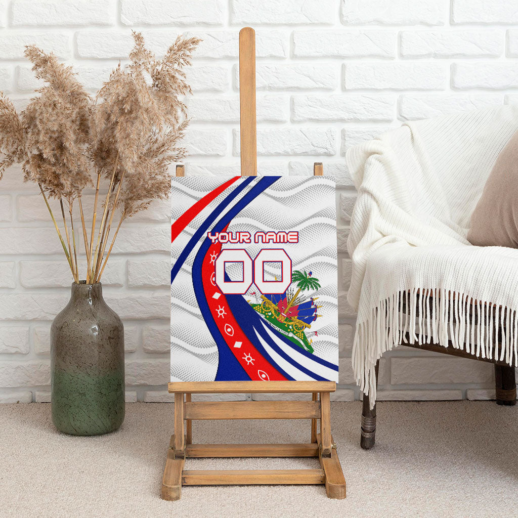 Personalized Haiti Football Trogon Bird Canvas Wall Art Les Grenadiers National Flag Art Caribbean