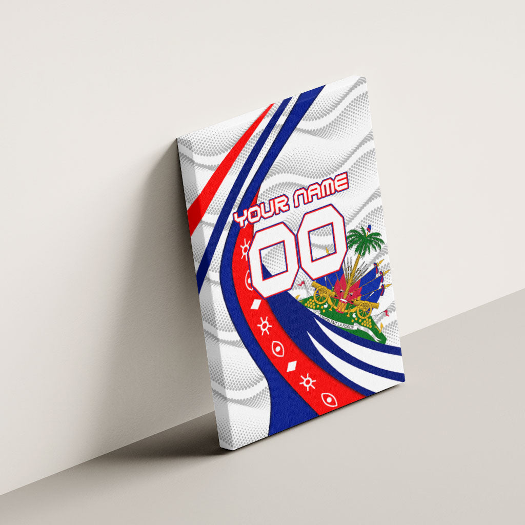 Personalized Haiti Football Trogon Bird Canvas Wall Art Les Grenadiers National Flag Art Caribbean