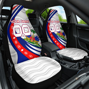 Personalized Haiti Football Trogon Bird Car Seat Cover Les Grenadiers National Flag Art Caribbean