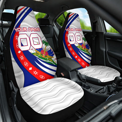 Personalized Haiti Football Trogon Bird Car Seat Cover Les Grenadiers National Flag Art Caribbean