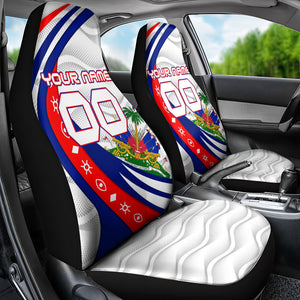 Personalized Haiti Football Trogon Bird Car Seat Cover Les Grenadiers National Flag Art Caribbean
