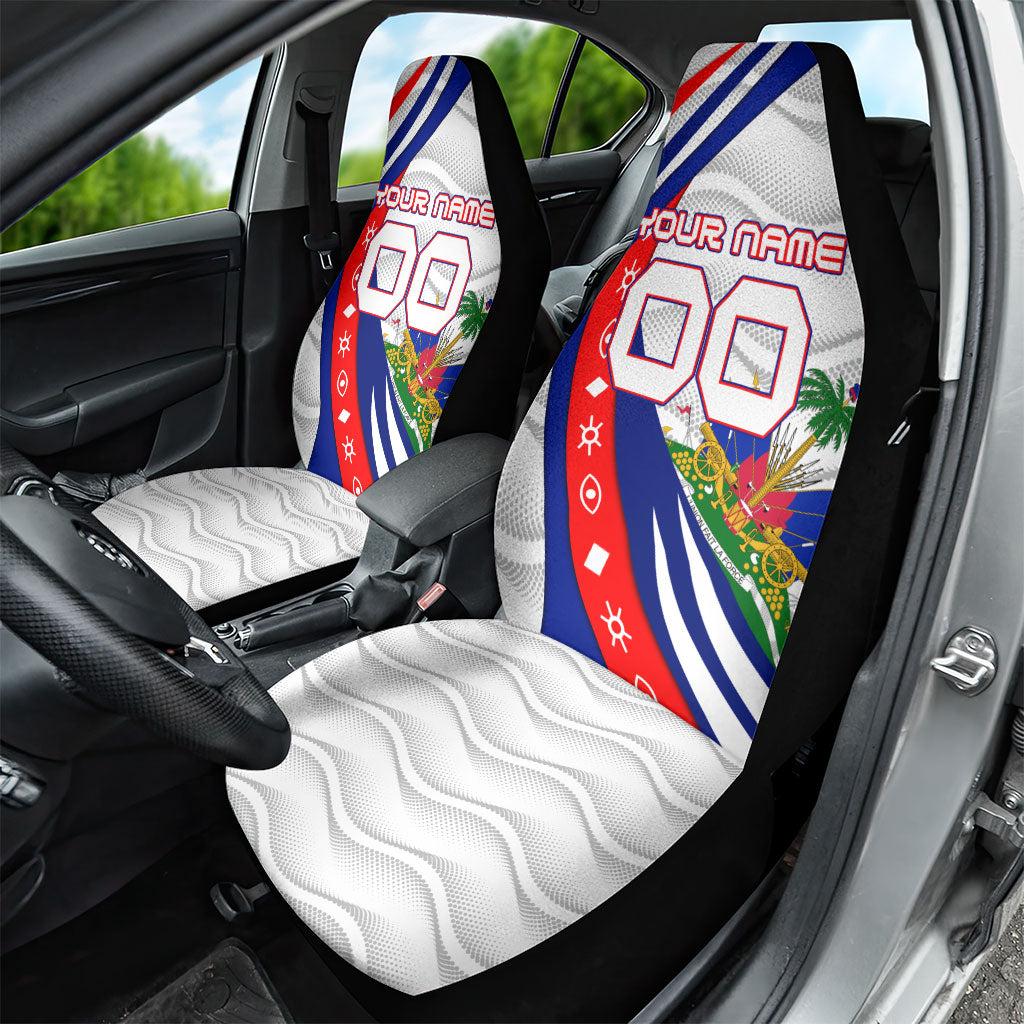 Personalized Haiti Football Trogon Bird Car Seat Cover Les Grenadiers National Flag Art Caribbean