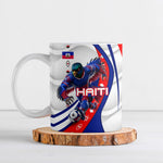 Personalized Haiti Football Trogon Bird Ceramic Mug Les Grenadiers National Flag Art Caribbean