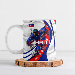 Personalized Haiti Football Trogon Bird Ceramic Mug Les Grenadiers National Flag Art Caribbean