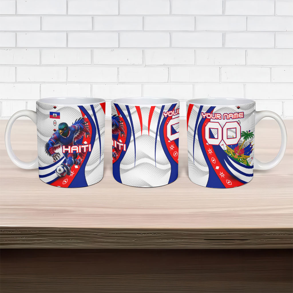 Personalized Haiti Football Trogon Bird Ceramic Mug Les Grenadiers National Flag Art Caribbean