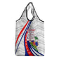 Personalized Haiti Football Trogon Bird Grocery Bag Les Grenadiers National Flag Art Caribbean
