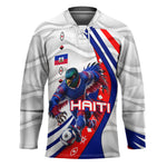 Personalized Haiti Football Trogon Bird Hockey Jersey Les Grenadiers National Flag Art Caribbean