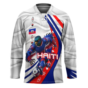 Personalized Haiti Football Trogon Bird Hockey Jersey Les Grenadiers National Flag Art Caribbean