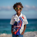Personalized Haiti Football Trogon Bird Kid Hawaiian Shirt Les Grenadiers National Flag Art Caribbean