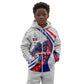 Personalized Haiti Football Trogon Bird Kid Hoodie Les Grenadiers National Flag Art Caribbean