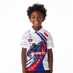 Personalized Haiti Football Trogon Bird Kid Polo Shirt Les Grenadiers National Flag Art Caribbean