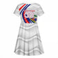 Personalized Haiti Football Trogon Bird Kid Short Sleeve Dress Les Grenadiers National Flag Art Caribbean