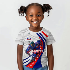 Personalized Haiti Football Trogon Bird Kid T shirt Les Grenadiers National Flag Art Caribbean
