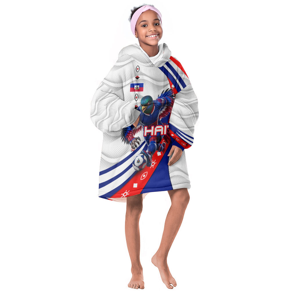 Personalized Haiti Football Trogon Bird Kid Wearable Blanket Hoodie Les Grenadiers National Flag Art Caribbean