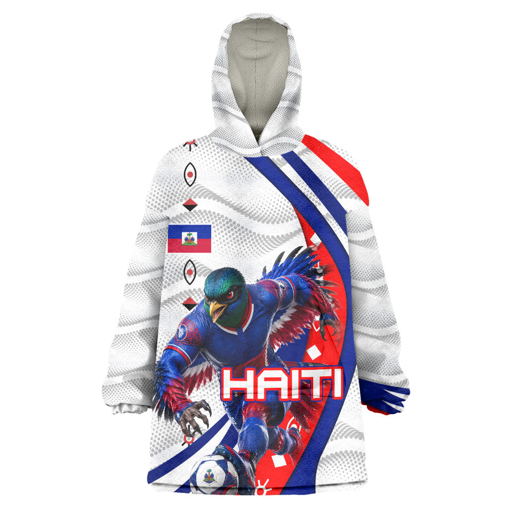 Personalized Haiti Football Trogon Bird Kid Wearable Blanket Hoodie Les Grenadiers National Flag Art Caribbean