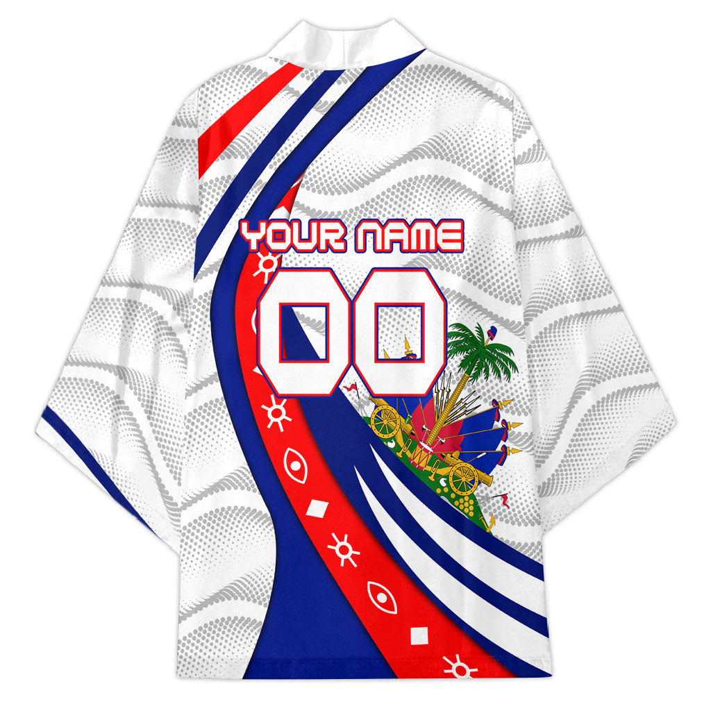 Personalized Haiti Football Trogon Bird Kimono Les Grenadiers National Flag Art Caribbean