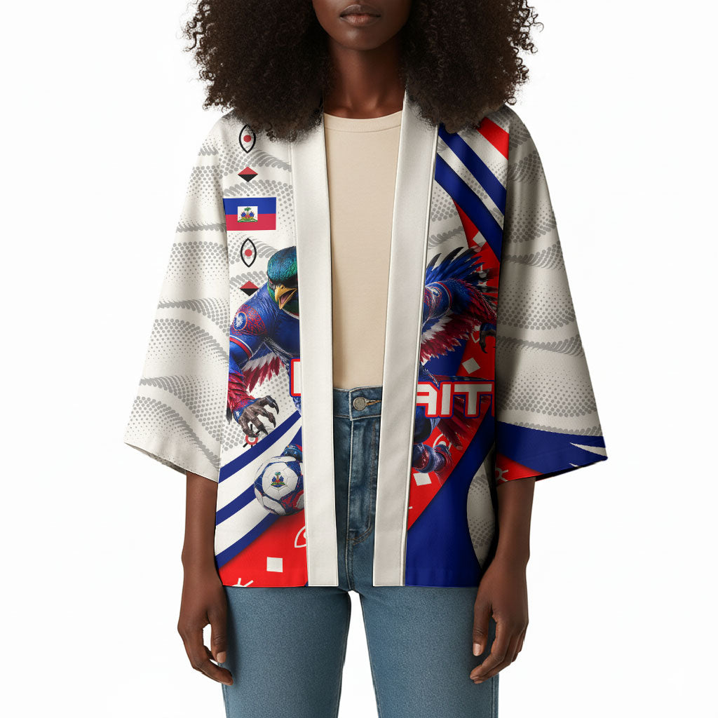 Personalized Haiti Football Trogon Bird Kimono Les Grenadiers National Flag Art Caribbean