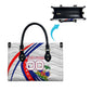 Personalized Haiti Football Trogon Bird Leather Bag Les Grenadiers National Flag Art Caribbean